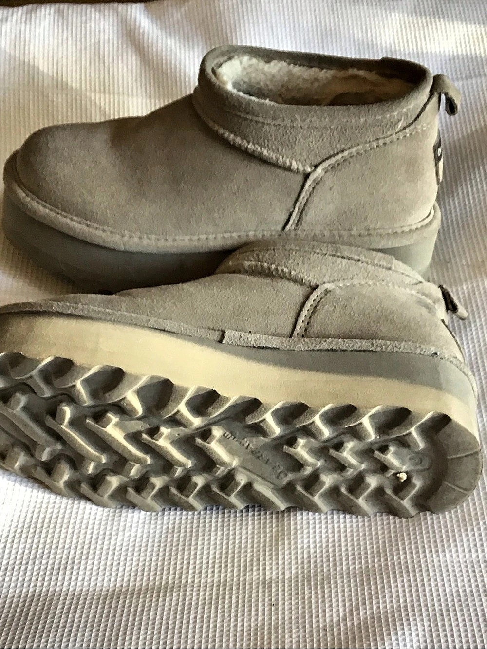 Bearpaw Martis Slipper Suede Ankle Boots in Beige